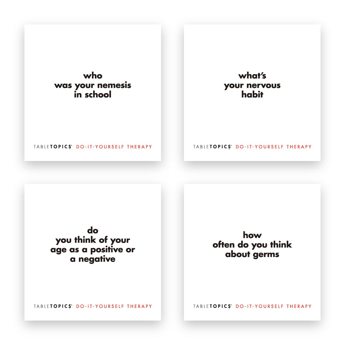 TableTopics DIY Therapy Conversation Cards - 135 Fun Questions to Connect with Friends, Cardstock, Model TT-0127-A