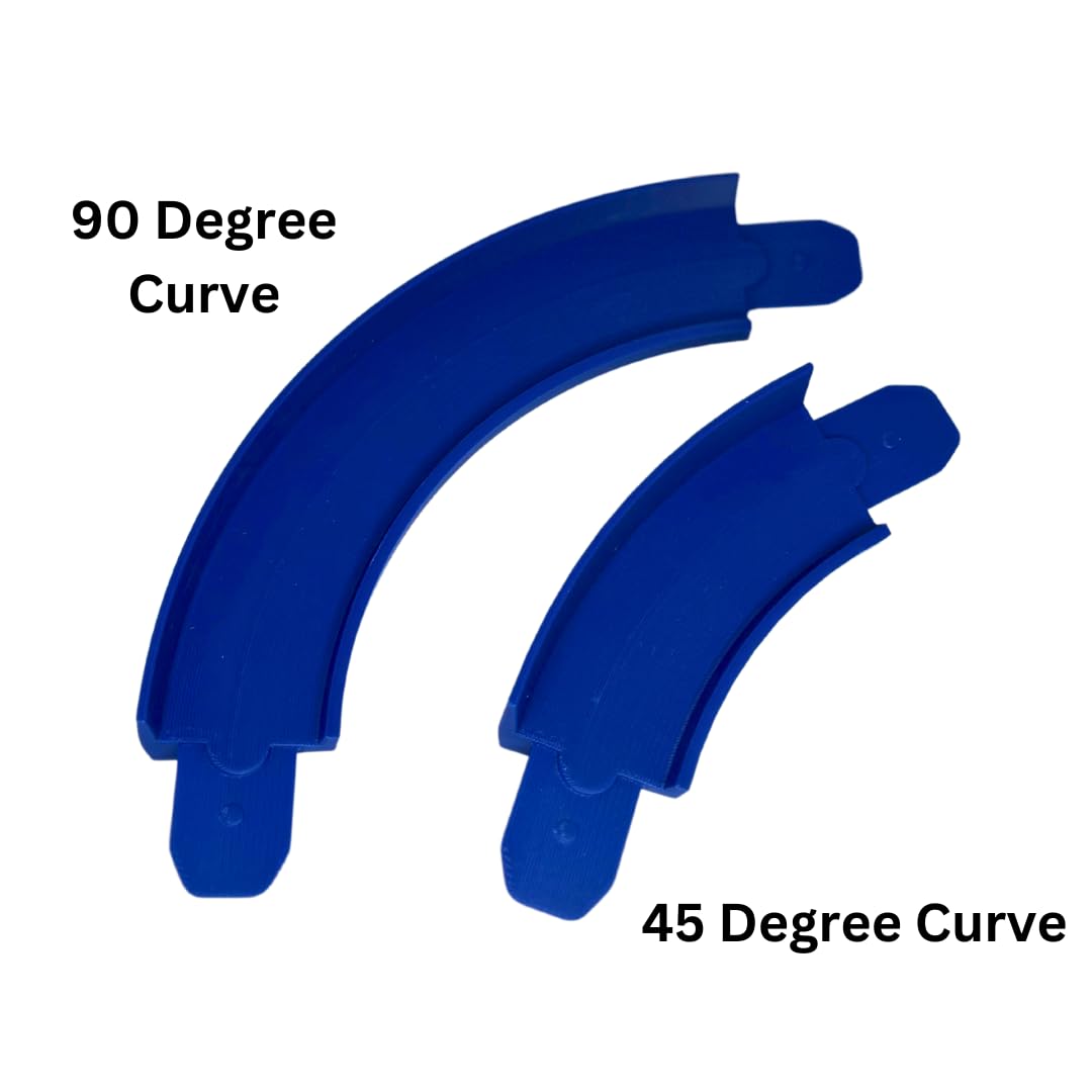 Chatelet 45 Degree Curved Tracks for Hot Wheels Racetracks - 5-Pack, Plastic, Made in USA