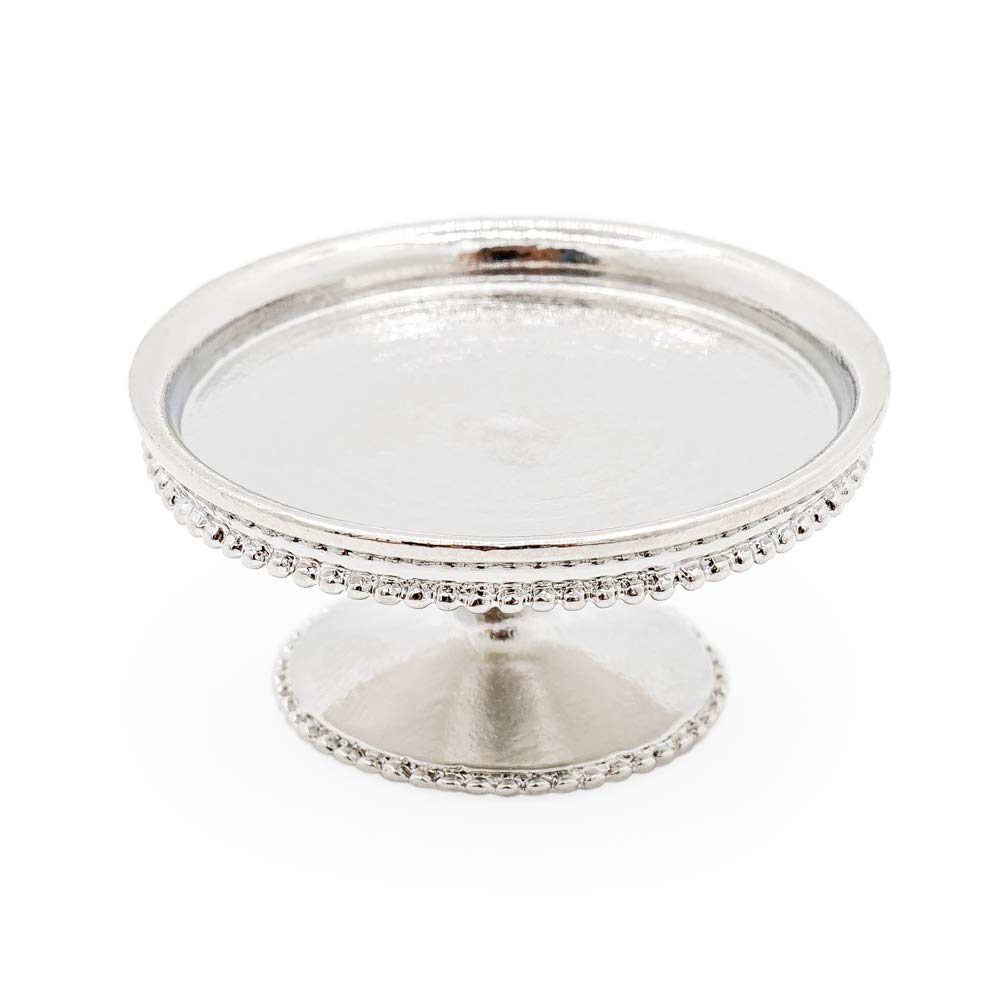 Odoria 1/6 Miniature Cake Stand Dollhouse Decoration Accessories, Silver