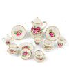 Nw 1 Set 15 Pieces 1:12 Ceramics Tea Cup Set Lovely Dollhouse Decoration Set Dollhouse Kitchen Accessories(#10)