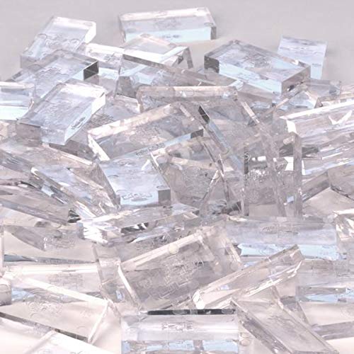 Bulk Dominoes Plastic Bulk 100pcs - Building and Stacking and Chain Reaction Toppling STEAM Toy Blocks for Kids (Clear)