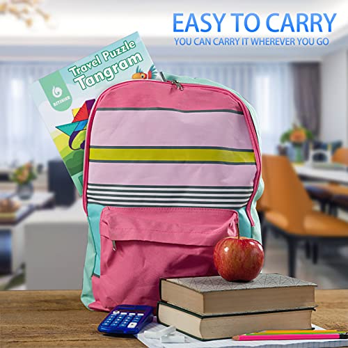 Travel Games Tangrams, Magnetic Travel Games for Road Trips Kids Board Game Educational Toys Kids Game for 3+