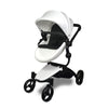 ANIVIA Luxury Baby Doll Stroller for 18" & 20" Dolls, Black, Folding Canopy, Mute Wheels, 15.35x6.5x23.23,