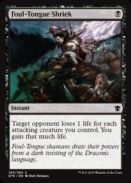 Magic The Gathering - Foul-Tongue Shriek (Common) - Dragons of Tarkir - 2015 - Black Instant - Card - 1 Piece