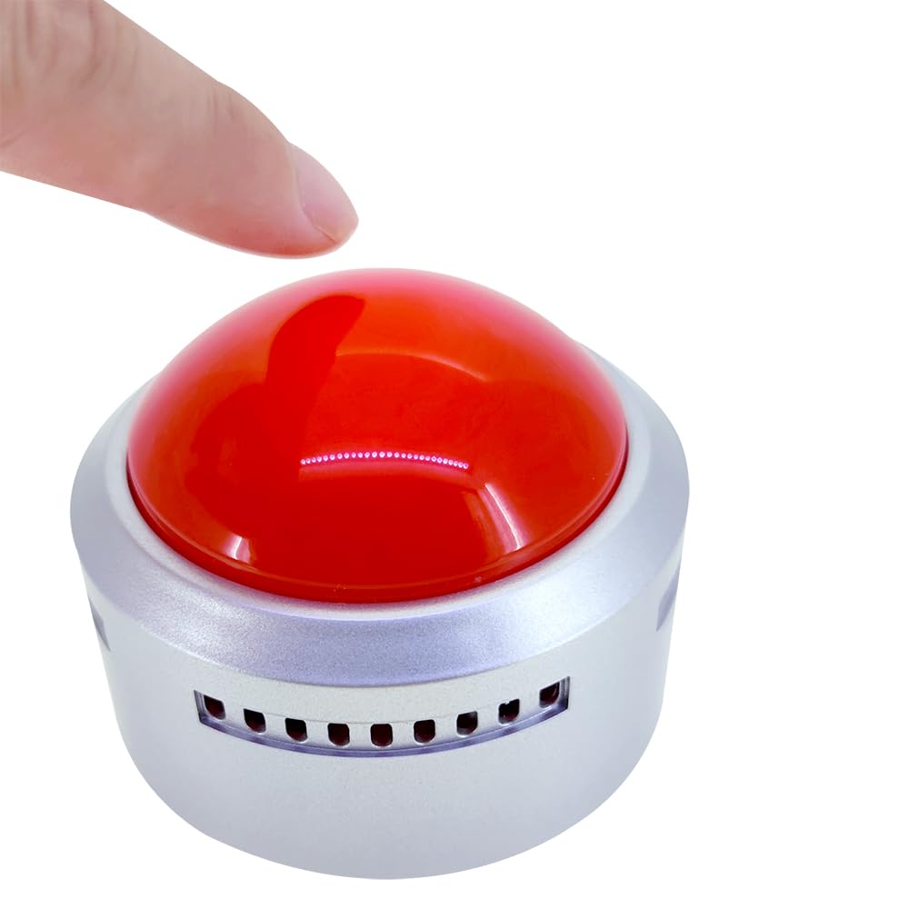 NESIGHTION LED Recording Button - Red, 3x3x2in, Plastic, Voice Recorder, Talking Button for Gifts and Education