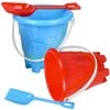 ArtCreativity 6'' Beach Bucket and Shovel for Kids (Set of 2) Includes 2 Sand Shovels and 2 Buckets with a Sand Castle Design In