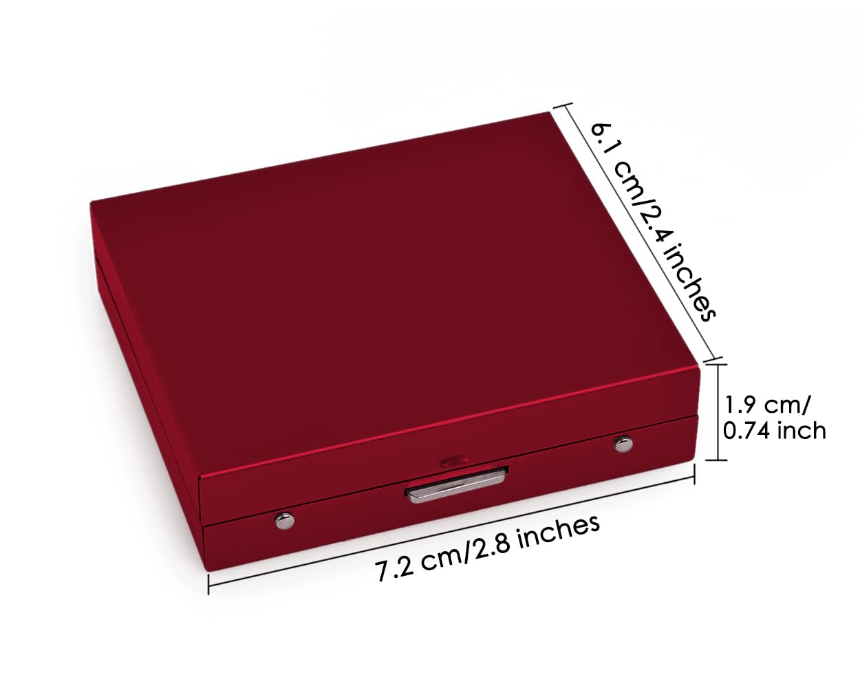 DS.DISTINCTIVE STYLE Aluminum Alloy Dice 5 Pieces 16mm Portable Metal Dices with Case 6 Sided Dice for Party Game (Red Square)