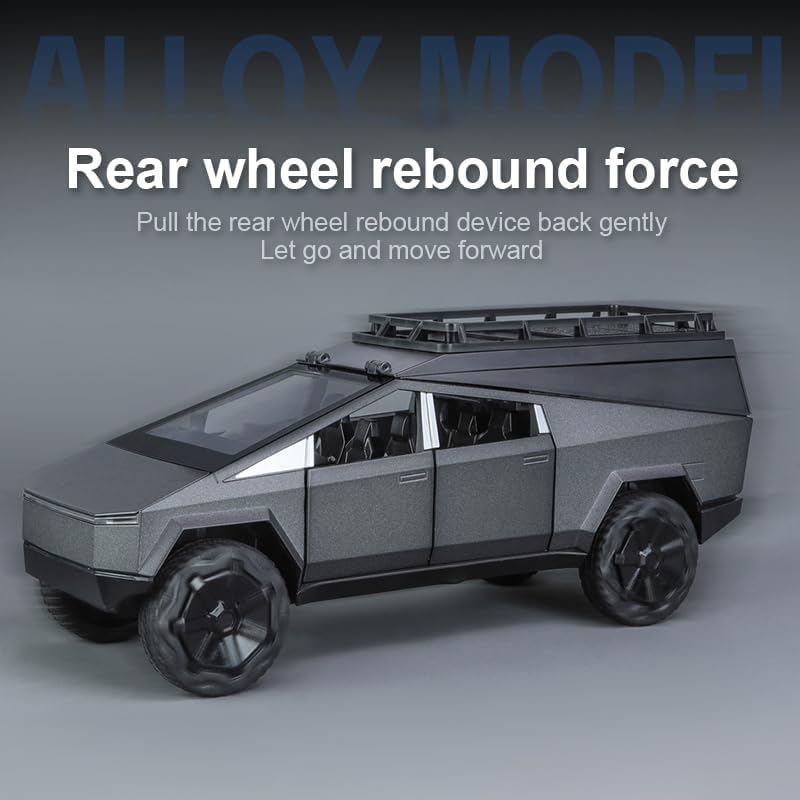 EROCK 1:24 Camping RV car Model Toys, Pickup Trailer Toy , Pickup Truck Model with Sound and Light Function, Suitable Gifts, Dec