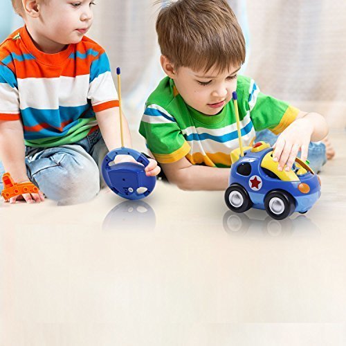 Liberty Imports My First Cartoon RC Remote Control Cars for Toddlers Ages 1-3, Radio Control Toy for Baby, Kids 18 Months+ (Poli