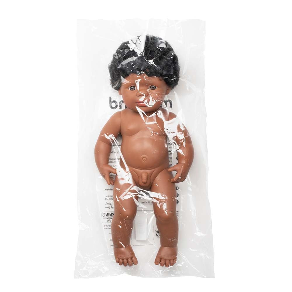 Miniland 15'' Anatomically Correct Baby Doll, African-American Boy