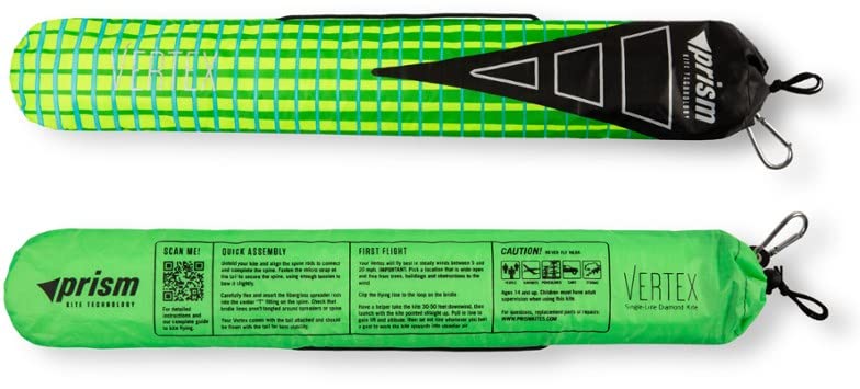Prism Kite Technology Vertex High Flying Diamond Kite With 10' Long Triple Streamer Tail, Aurora