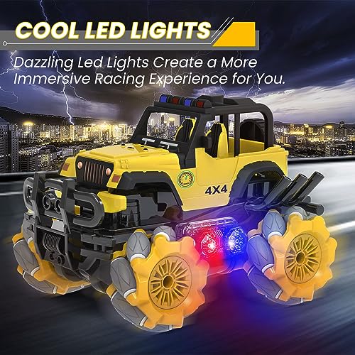 YOTOY Remote Control Car Toys for 6 7 8 9 10 Years Old Boys, Drift Stunt Remote Control Car, RC Cars for Boys Age 8-12, Stunt Ca