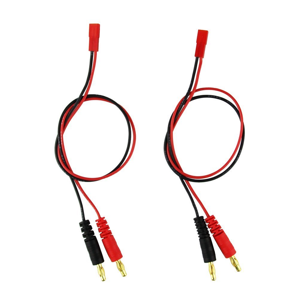 FLY RC 4mm 4.0mm Male Banana Plug Connector Charge Lead to JST 20awg Soft Silicon Charging Cable Wire 30cm 11.8inch Lipo Parts f