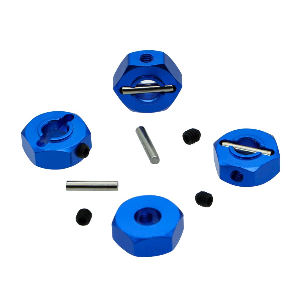 GLOBACT Aluminum 12mm Hex hub Wheel hex hub Adaptor with M4 Nut and Cross Wrenches for 1/10 trx4 Axial Redcat ARRMA Granite Volt