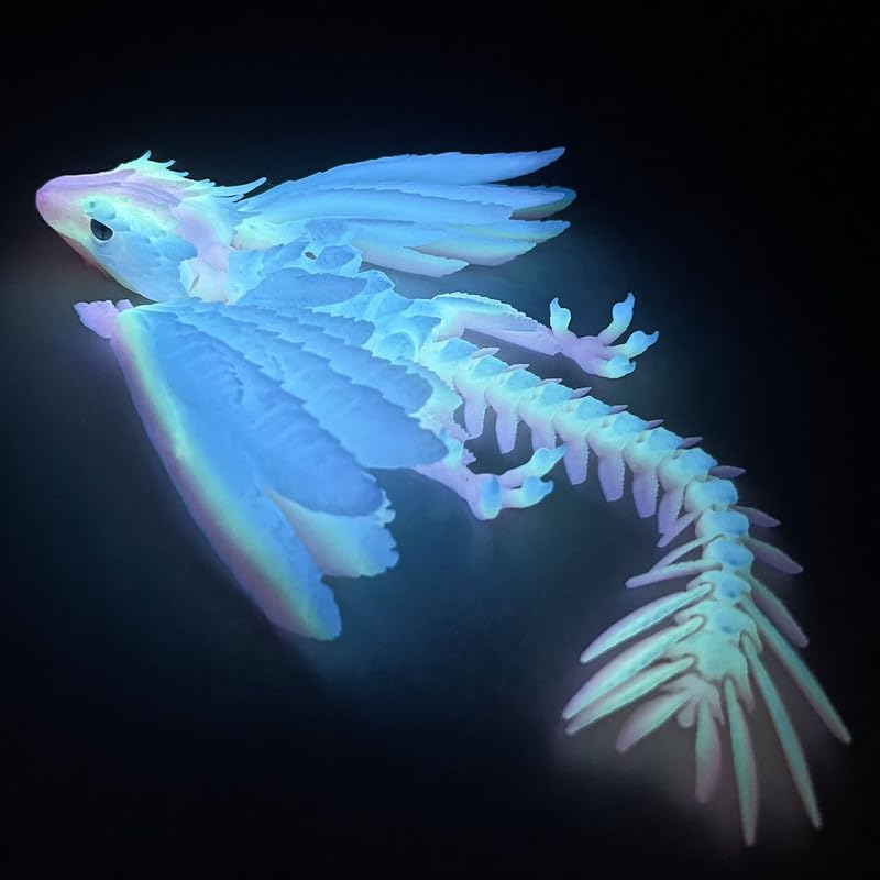 Sgyysg Feathered Wyvern Dragon - 3D Printed Articulated Dragon With Wings, Fidget Toy, Desktop Pet - Indulge In The Enchanting R