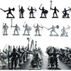 60 Pcs/Lot Sliver Black Warriors Medieval Soldiers Military Figures Toy Archaic Soldiers Middle Ages Knights