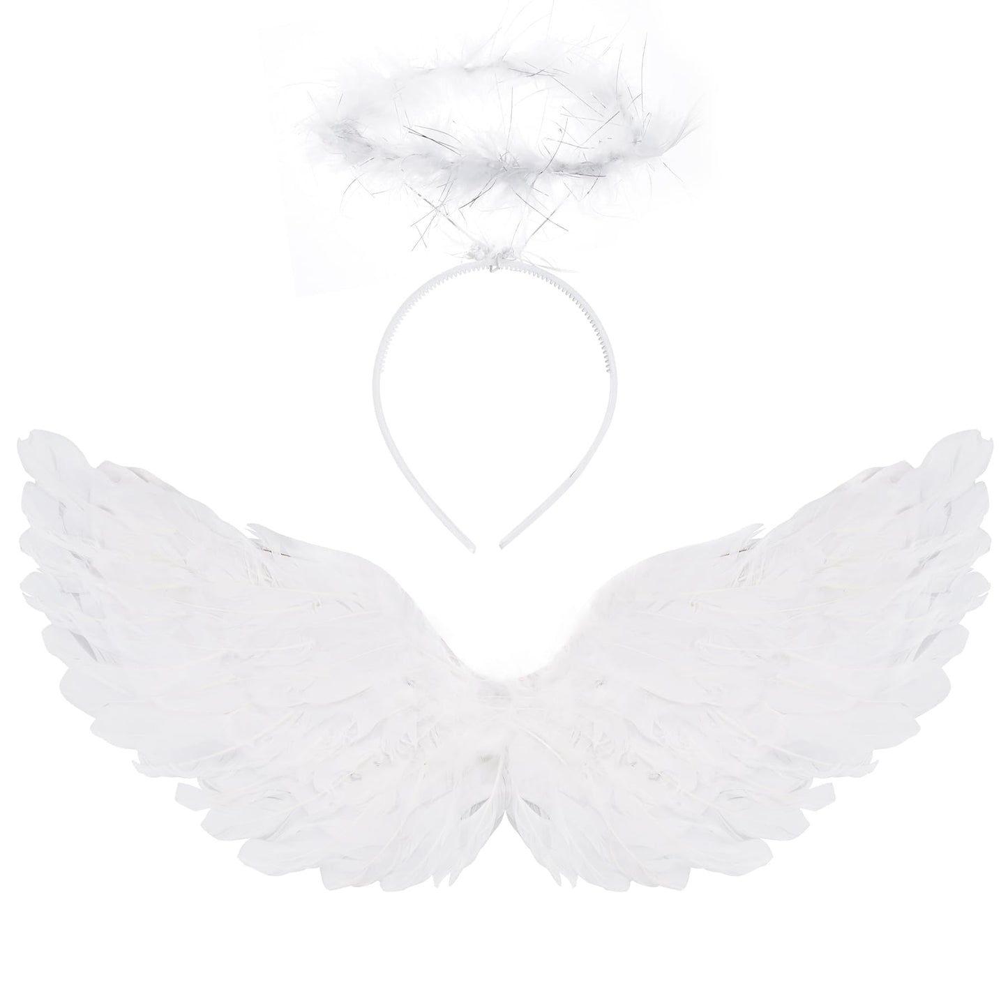 Angel Wings And Halo, Angel Costume Accessories White Fairy For Halloween Outfit, Christmas Eve