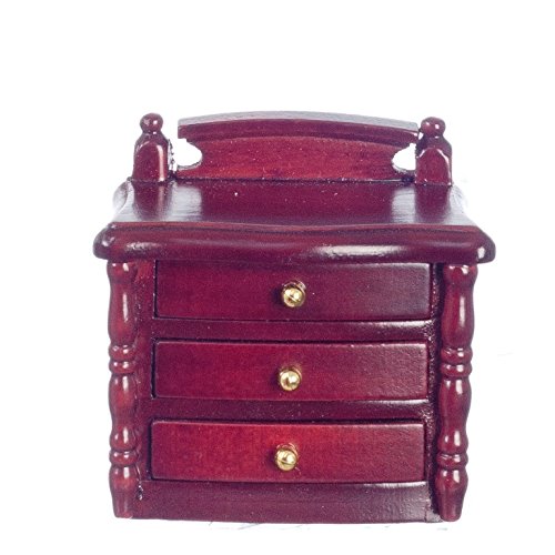 Dollhouse Miniature Twin Bedroom Set in Mahogany