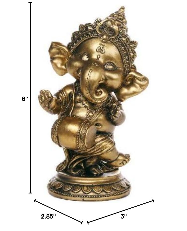 Pacific Giftware Ganesha The Hindu Elephant Deity Dancing Playing Instrument Ganesh Figurine Sculpture 6 Inch H