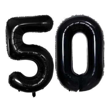 Goer Number 50 Balloons For 50Th Birthday Party Decorations,42 Inch Jumbo Foil Helium Balloons For 50Th Anniversary (Black)