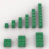100 Piece Green Bricks Bulk Assortment Pack, 9 Size Green Classic Building Blocks Bricks, Compatible with Lego Parts and Pieces(
