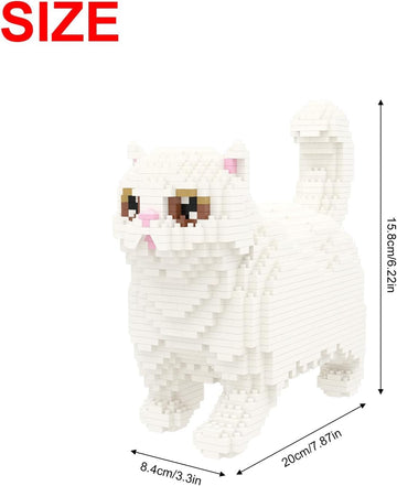 Larcele Cat Micro Building Blocks Animal Set, Diy Mini 3D Building Toy Bricks Kit,1196 Pieces Kljm-05 (Persian Cat)