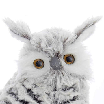 Kurt Adler Owl, 10-Inch, Gray/White
