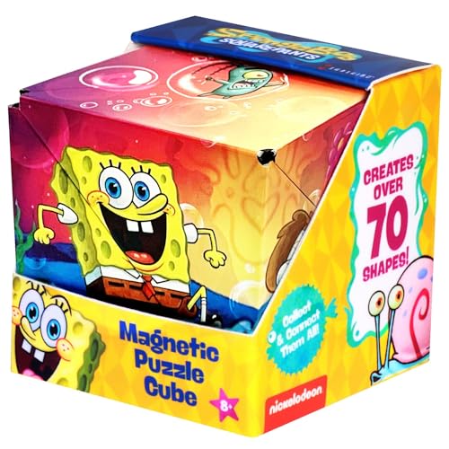 SHASHIBO Spongebob Squarepants Shape Shifting Box - STEM Magnetic Fidget Cube That Transforms Into Over 70 Shapes, Download Fun