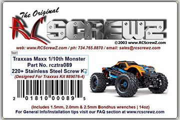 RCScrewZ Stainless Steel Screw Kit tra089 Compatible with Traxxas Maxx 1/10th Monster 89076-4