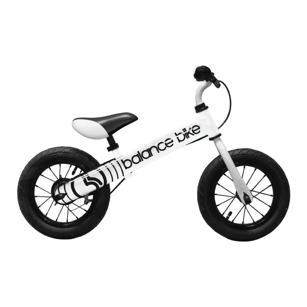 Balance Bike, 12'' Metal Toddler Training Bicycle, White