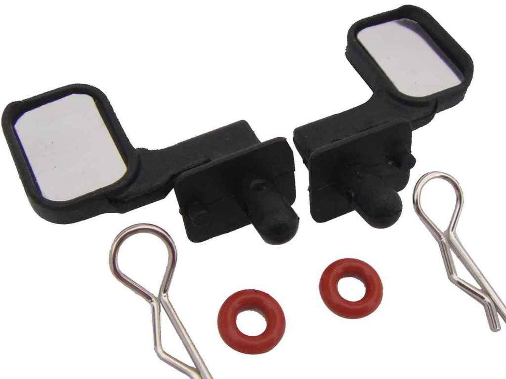 hobbysoul RC 1/10 Body Shell Cover Accessories Side Mirrors Set Black x 2