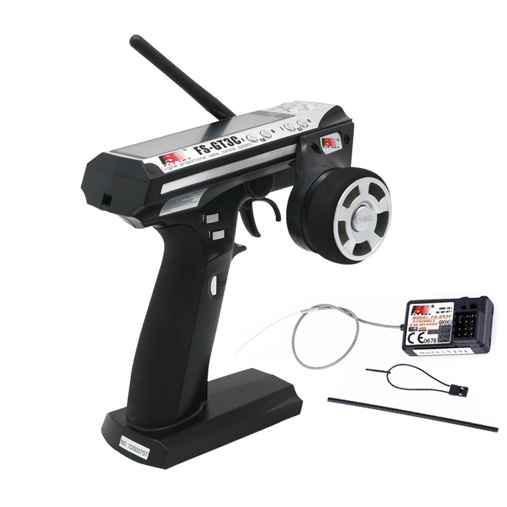 Flysky FS-GT3C RC Transmitter and Receiver FS-GR3E, 2.4GHz Radio Controller for RC Car Boat