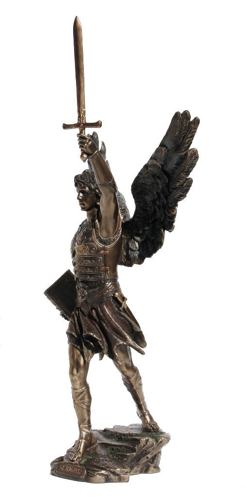 16.5 Inch Archangel - Saint Raguel Cold Cast Bronze Figurine
