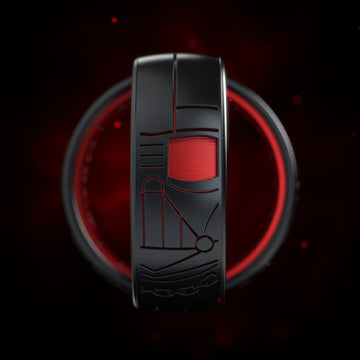 Enso Rings Etched Star Wars Characters - Classic Silicone Ring - Darth Vader - Size 4