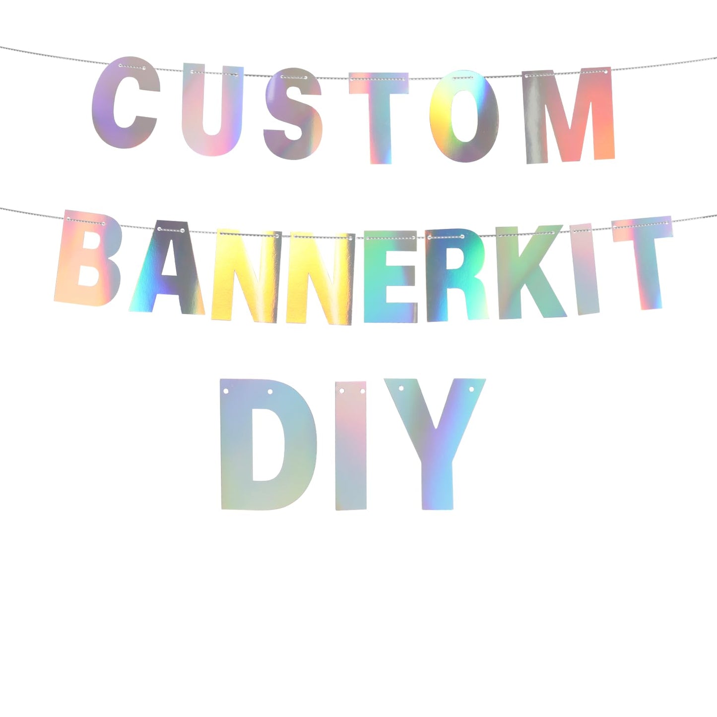Diy Banner Kit With Letters Banner Letters Holographic Customizable Birthday Banners Graduation Banner Custom Party Hanging Banner For Graduation Wedding Party Baby Shower Decoration (Holographic)