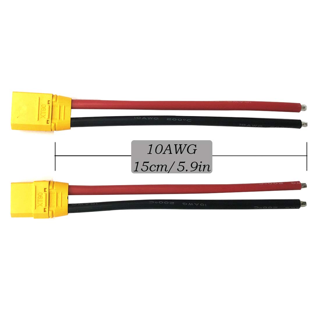 3 Pairs Amass XT90H XT90 Wire XT 90 Plug Male and Female Connector 150mm 10AWG Silicon Wire for RC Lipo Battery FPV Racing Drone