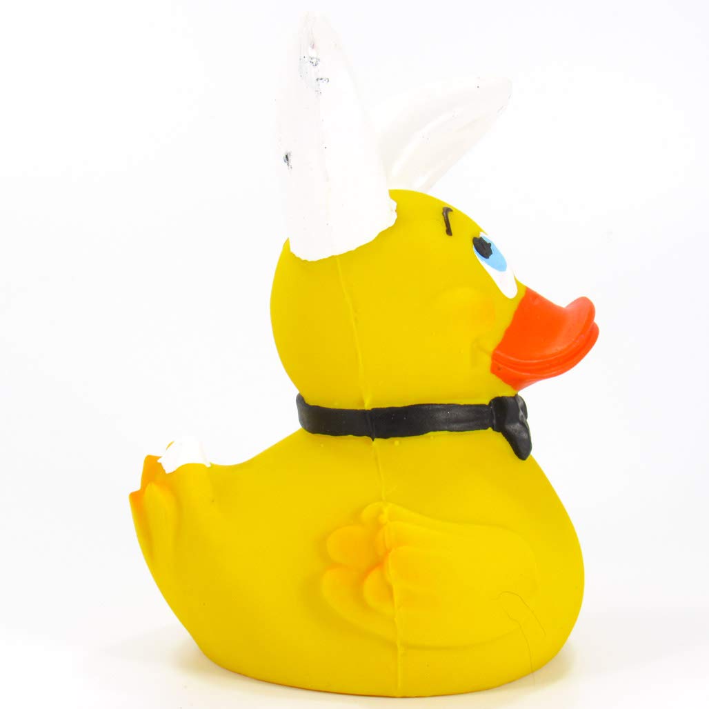 Bunny Easter Playboy Rubber Duck Bath Toy | All Natural, Organic, Eco Friendly, Squeaker | Lanco Brand | Imported From Barcelona, Spain