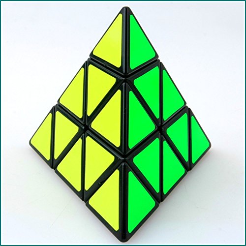 Pyramid Cube Speed Cube Glow In Dark Magic Speed Cube 3-D Brain Teasers Iq Puzzles For Kids And Adults (Black Background Sticker)