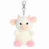Aurora Adorable Palm Pals Belle Strawberry Cow Clip-On- Fun Collectible Plush For Kids and mature-themed Collectors - Perfect For Backpacks and Birthday Gifts - White 4 Inches