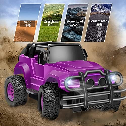 Ynanimery Remote Control Car, Purple Rc Truck for Girls Toddlers, 1:20 Scale RC Truck All Terrain Trucks, Rc Car Toys Gift for K