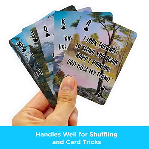 Aquarius Bob Ross Playing Cards - Bob Ross Quotes Deck Of Cards For Your Favorite Card Games - Officially Licensed Bob Ross Merchandise & Collectibles - Poker Size With Linen Finish