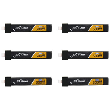 Sologood Tattu 6Pcs Bt2.0 300Mah 1S Battery 3.8V 75C Fpv Lipo Battery For Fpv Tiny Whoop 1S Brushless Whoop Drone