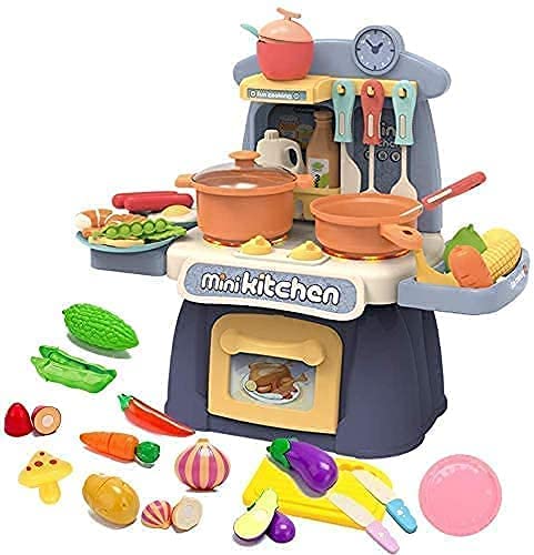 Tiudtoy Kitchen Set for Kids Girl with 26 Pcs Accessories Realistic Kitchen Cooking Playset Kitchen Toy Set for Kids Girls