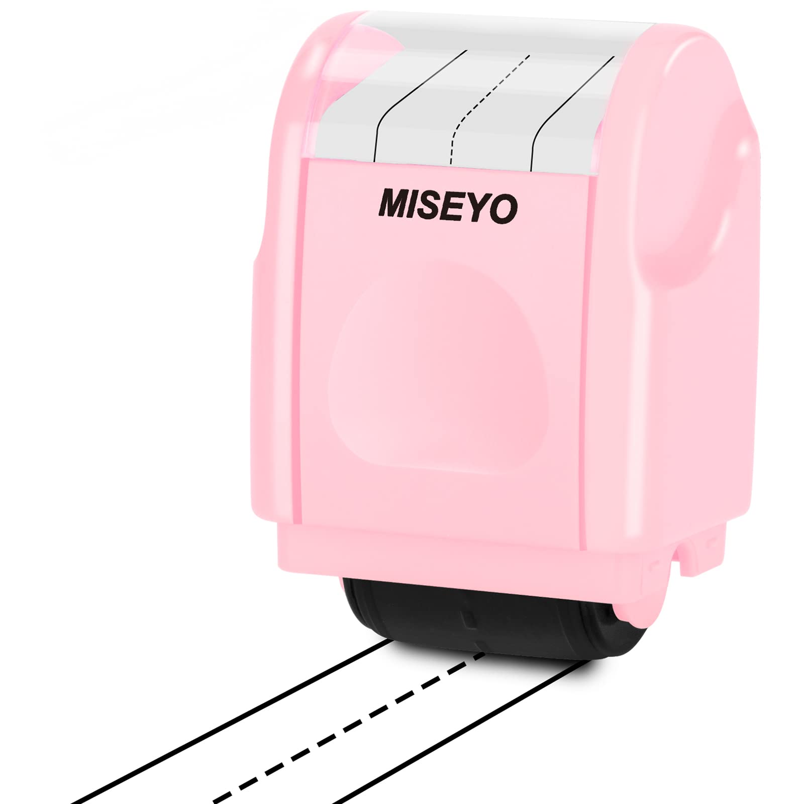 Miseyo Dashed Handwriting Lines Practice Roller Stamp,Self-Inking Line Rolling Stamps for Kids Writing - Pink