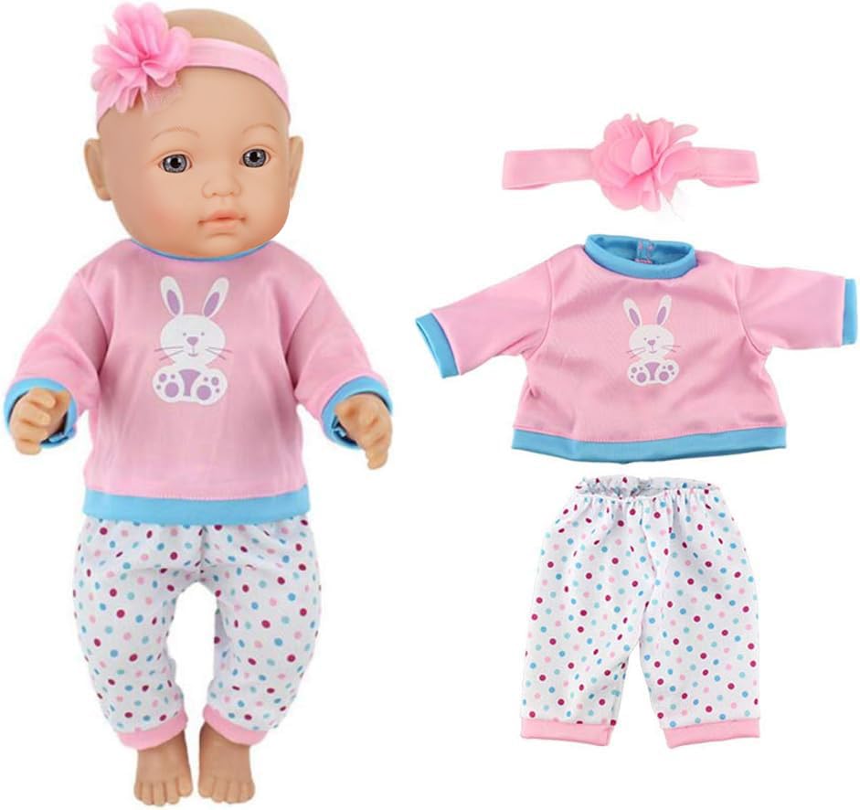 Doll Clothes 4 Sets Doll Fashion Outfits Fit For 43 Cm New Born Baby Dolls 14-16-17 Inch Baby Dolls 15 Inch Dolls 18 Inch Dolls(No Doll
