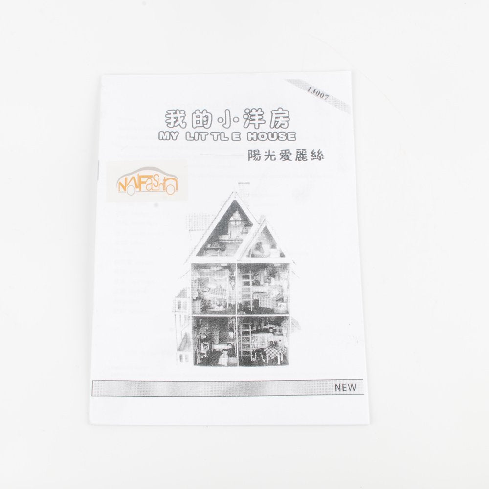 Nwfashion Children'S 17' 2 Floors With Furnitures Lights Diy Kits Assemble Miniature Wooden Dollhouse(Sunshine Alice)