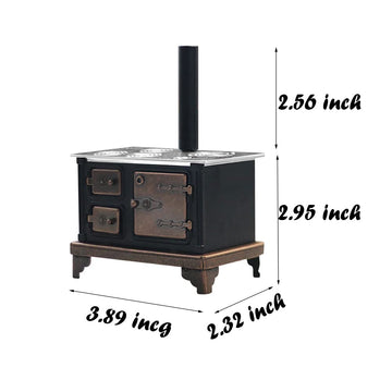 1/12 Miniature Furniture Cooking Stove Mini Retro Metal Stove With Miniature Wall Candle Holder Mini Pots Mini Spoon Shovel Cookware Tools For 1:12 Scale Kitchen Decoration