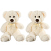 Shafish Plush Teddy Bear Cute Stuffed Animal Bear With Bow Plush Toys 13.8 Inches, 2 Pieces (Cream+Cream)