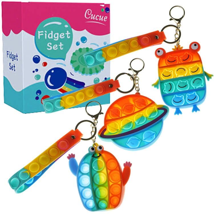 Cucue Simple Fidget Pop Toys - Portable, Calming Sensory Hand Toys For Fun & Stress Relief - Soft & Flexible Silicone Materials