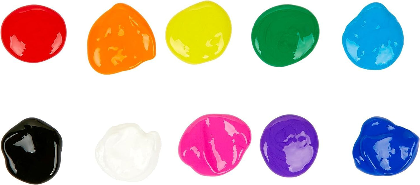 Crayola Washable Kid'S Paint, Assorted Colors, Pack Of 10